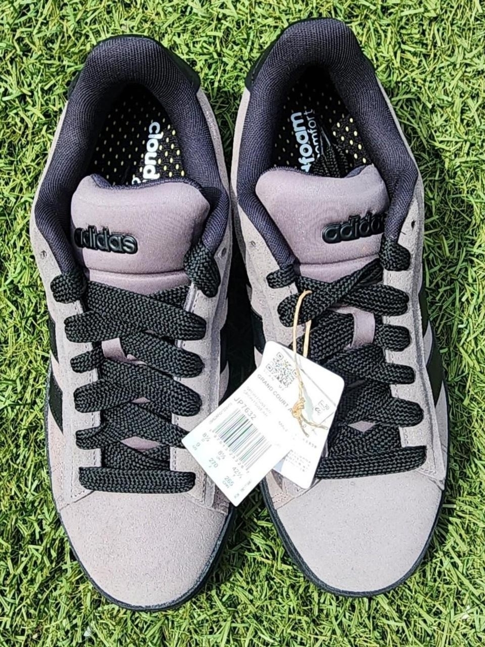 Adidas Grand Court Alpha 00s Men's Gray and Black Suede  Low-Top Sneakers